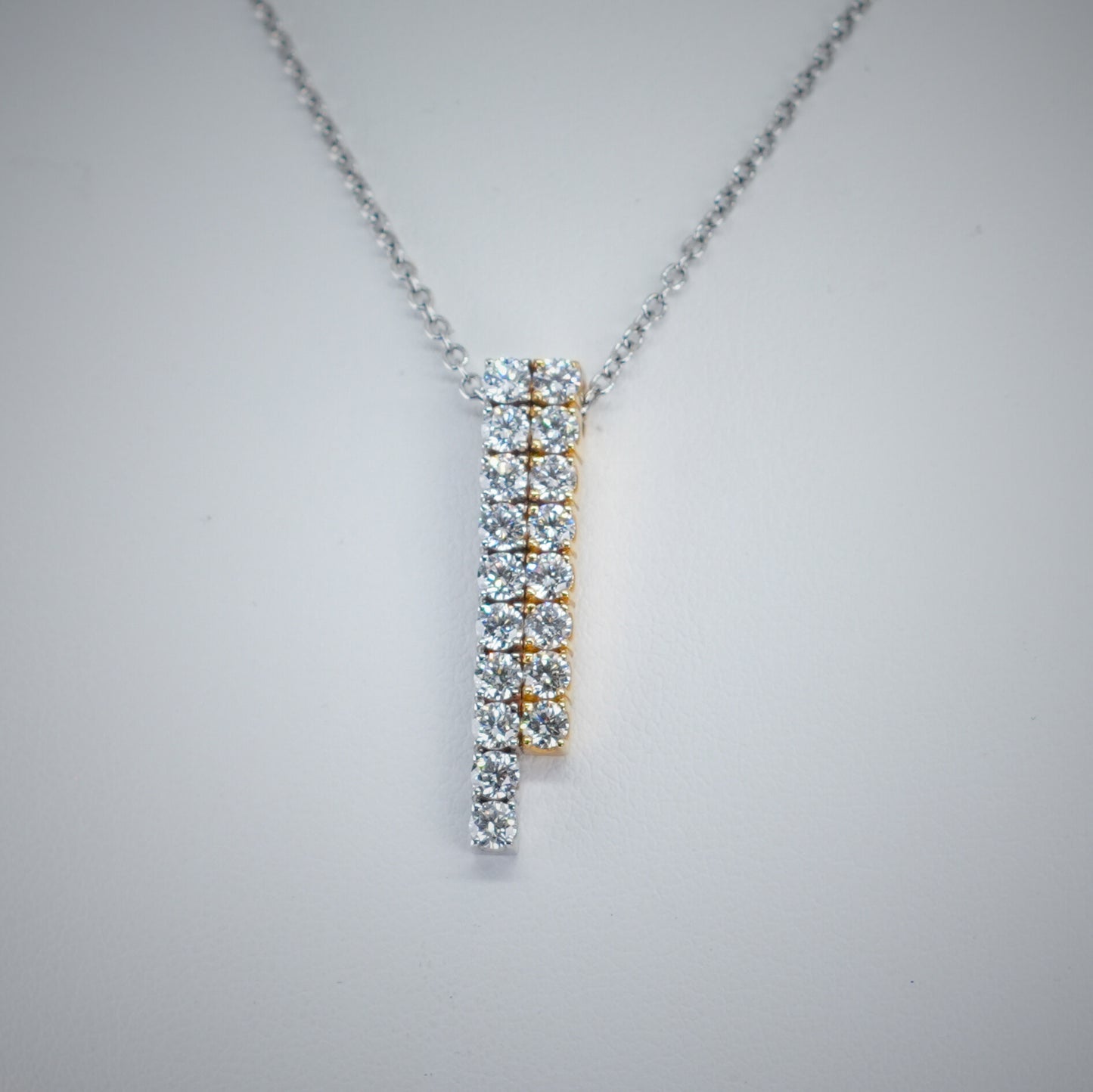 18K Skyline 1.50ct Diamond Necklace with Matching 18K 1.54ct Diamond Dropper Earrings