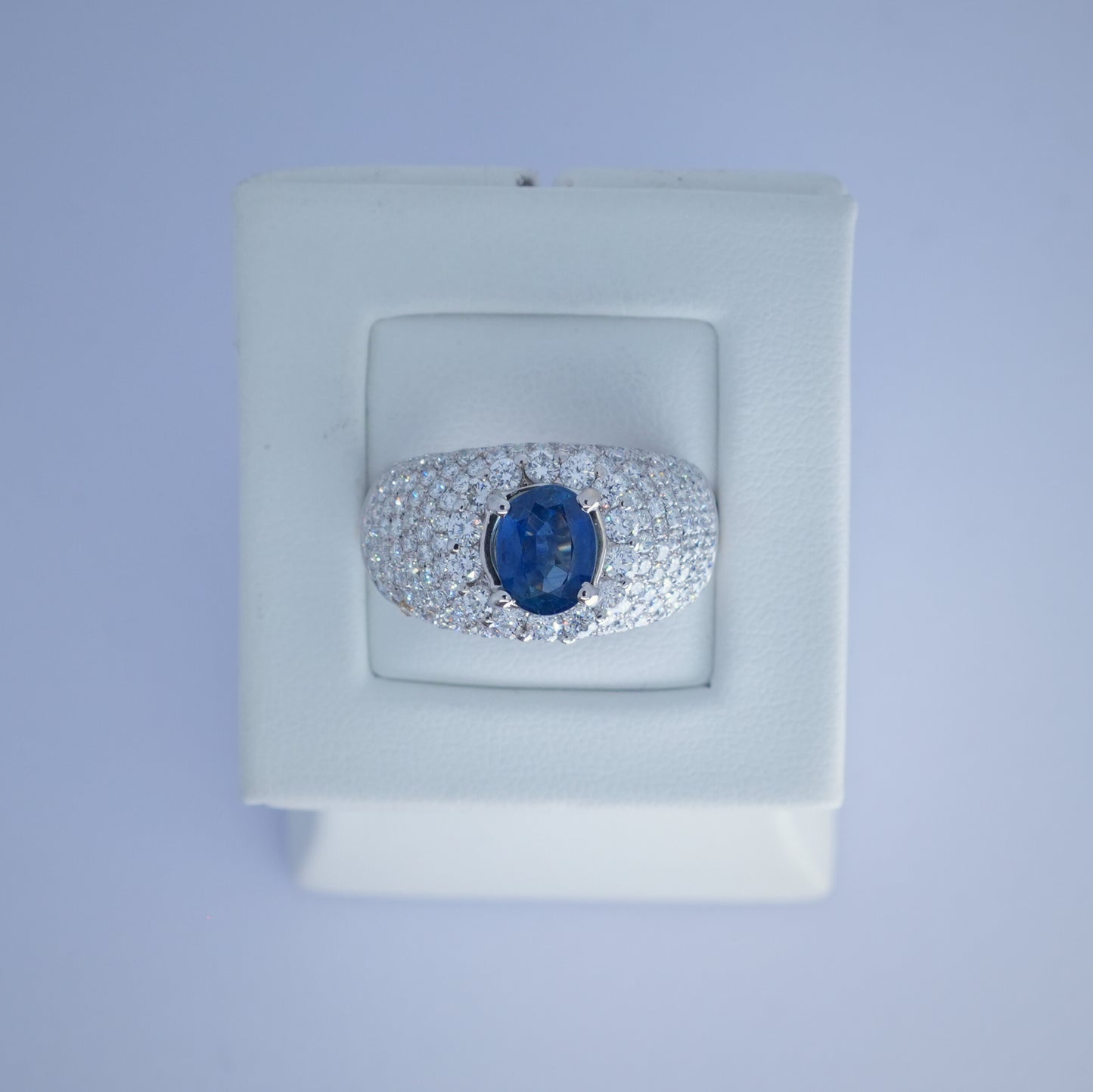 18K White Gold Sapphire & Diamond Dress Ring