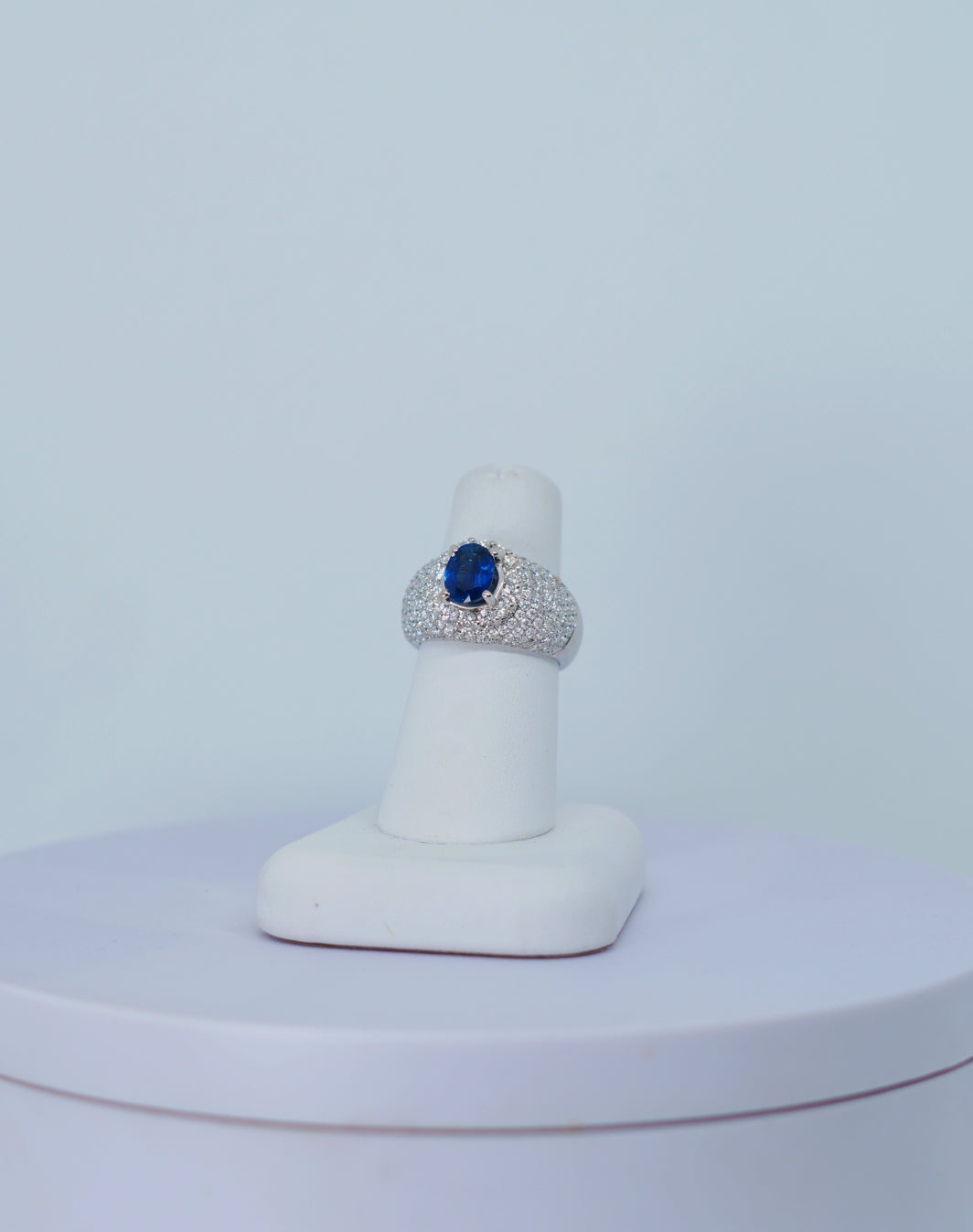 18K White Gold Sapphire & Diamond Dress Ring