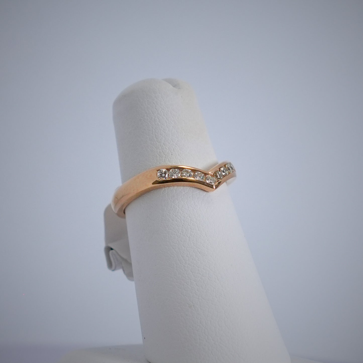 9K Yellow Gold Diamond Wishbone Ring