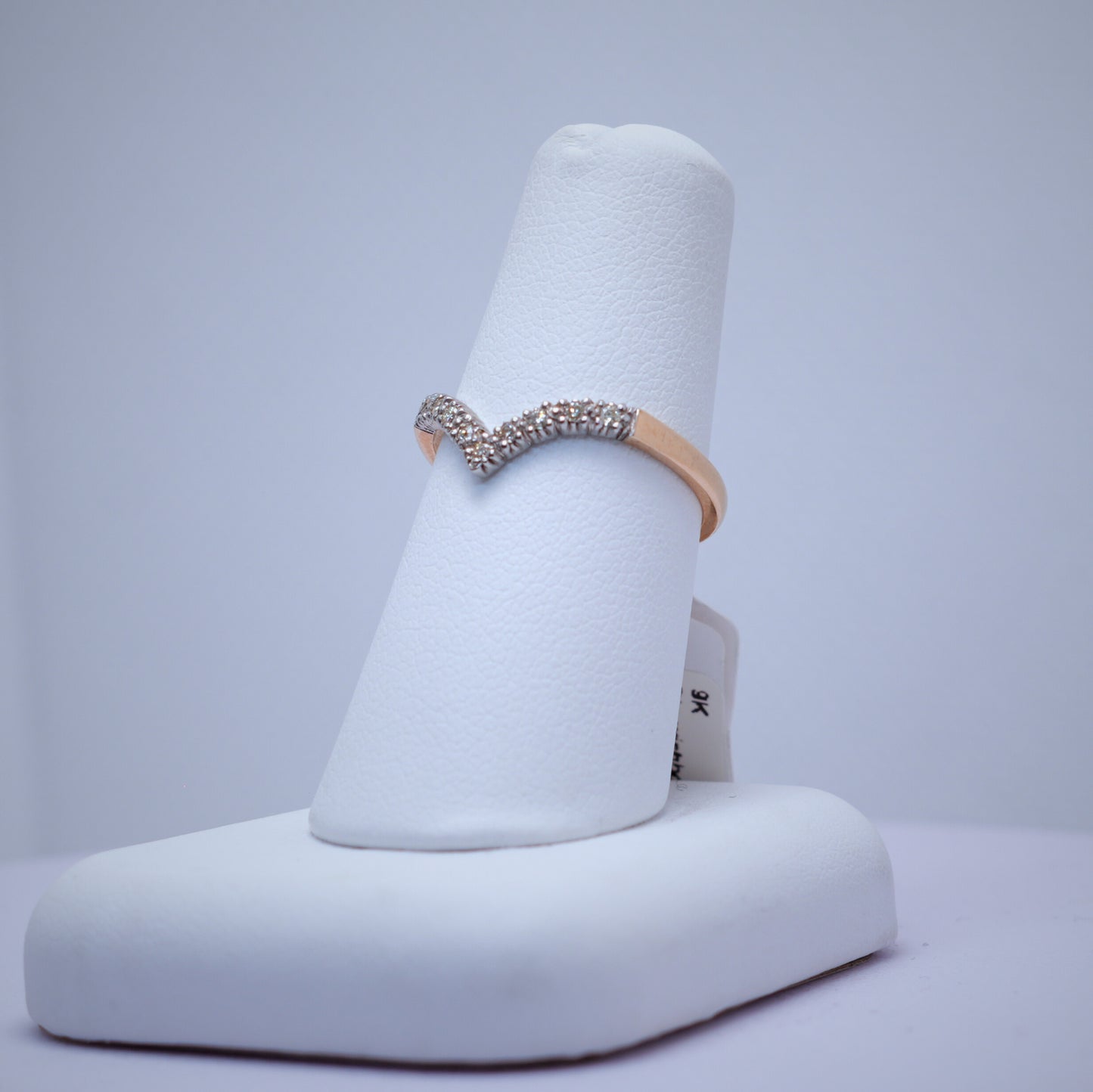 9K Yellow & White Gold Diamond Wishbone Ring