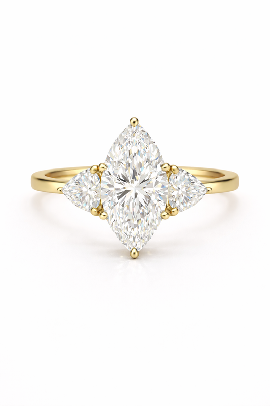 The Marquise Three Stone Ring