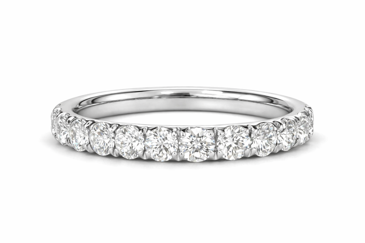 Platinum Diamond Half Eternity Ring - 1.00ct
