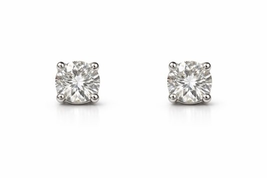 18K White Gold 1.00ct TW Natural Diamond Stud Earrings