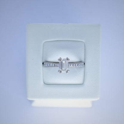 Platinum Emerald Cut 1ct Diamond Ring
