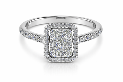 9K White Gold Diamond Cluster Ring