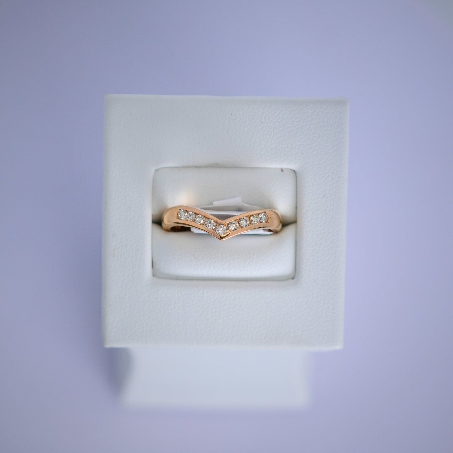 9K Yellow Gold Diamond Wishbone Ring