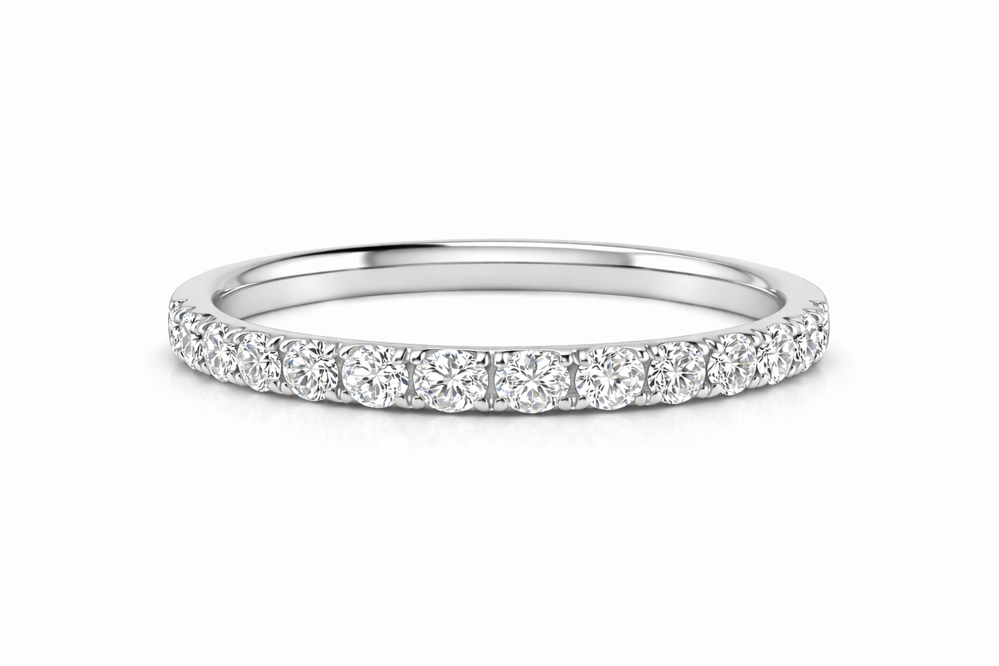 Platinum Diamond Half Eternity Ring - 0.15ct