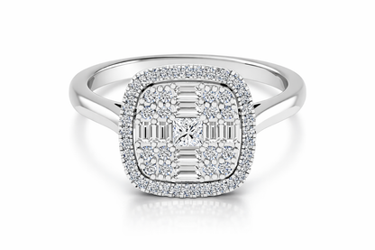9K White Gold Diamond Cluster Ring