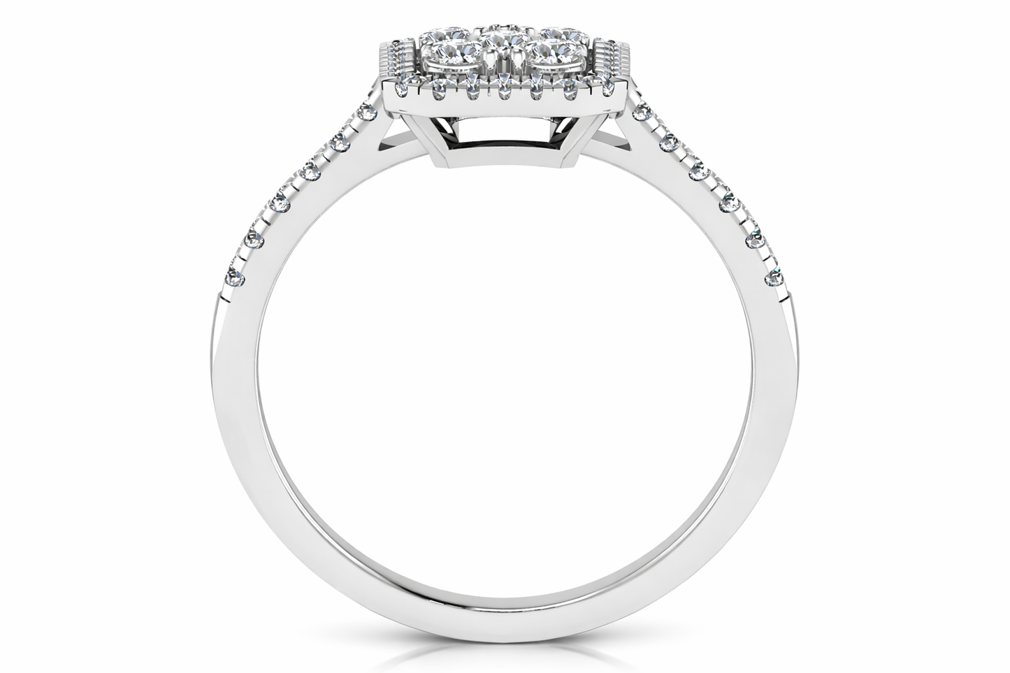 9K White Gold Diamond Cluster Ring