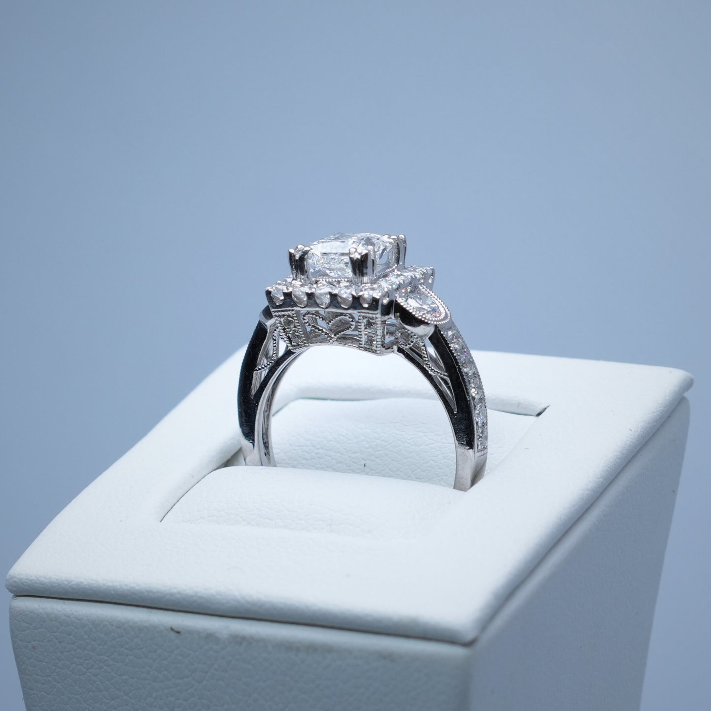 14K White Gold 1.02ct Princess Cut Diamond Ring