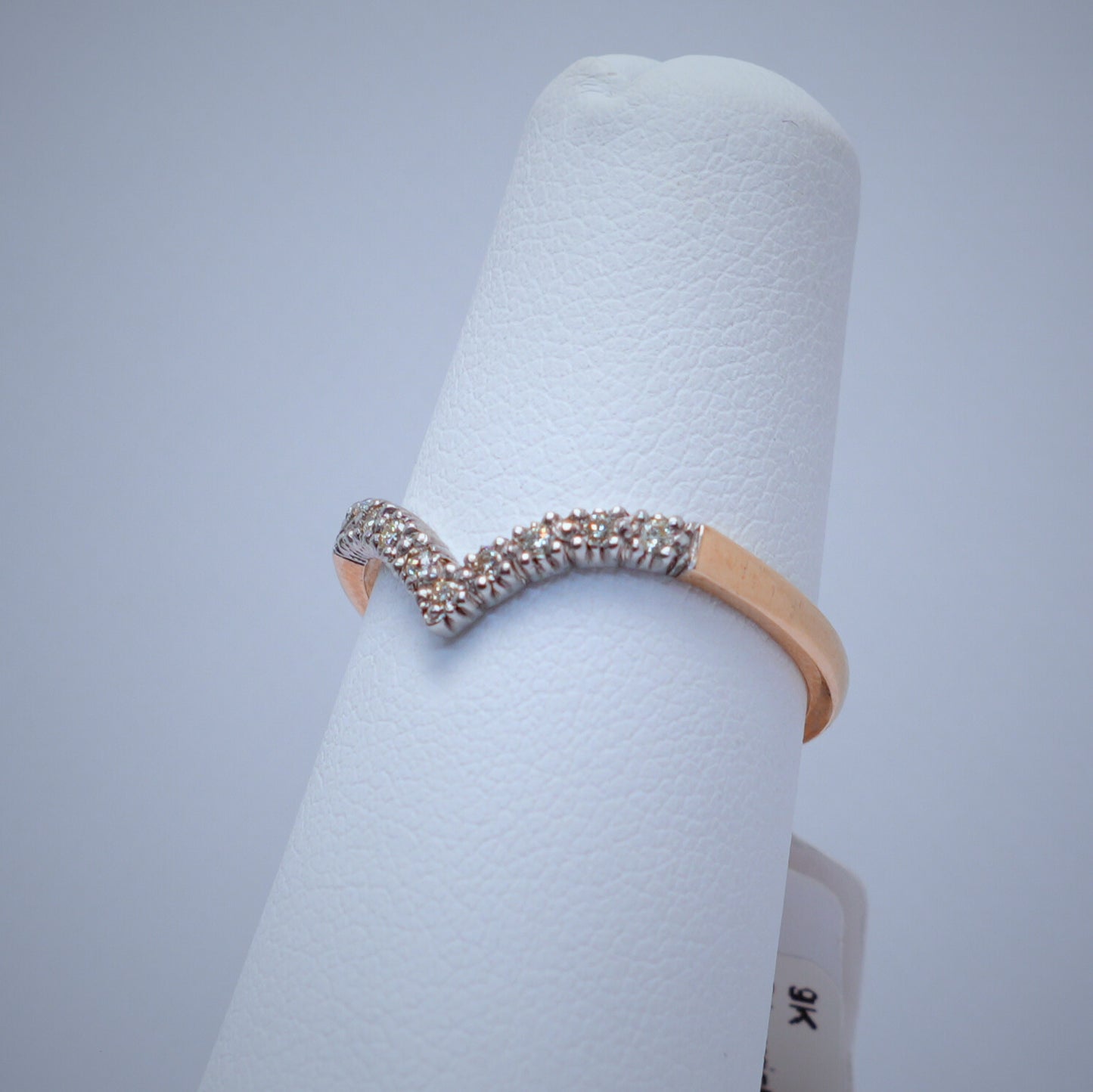 9K Yellow & White Gold Diamond Wishbone Ring