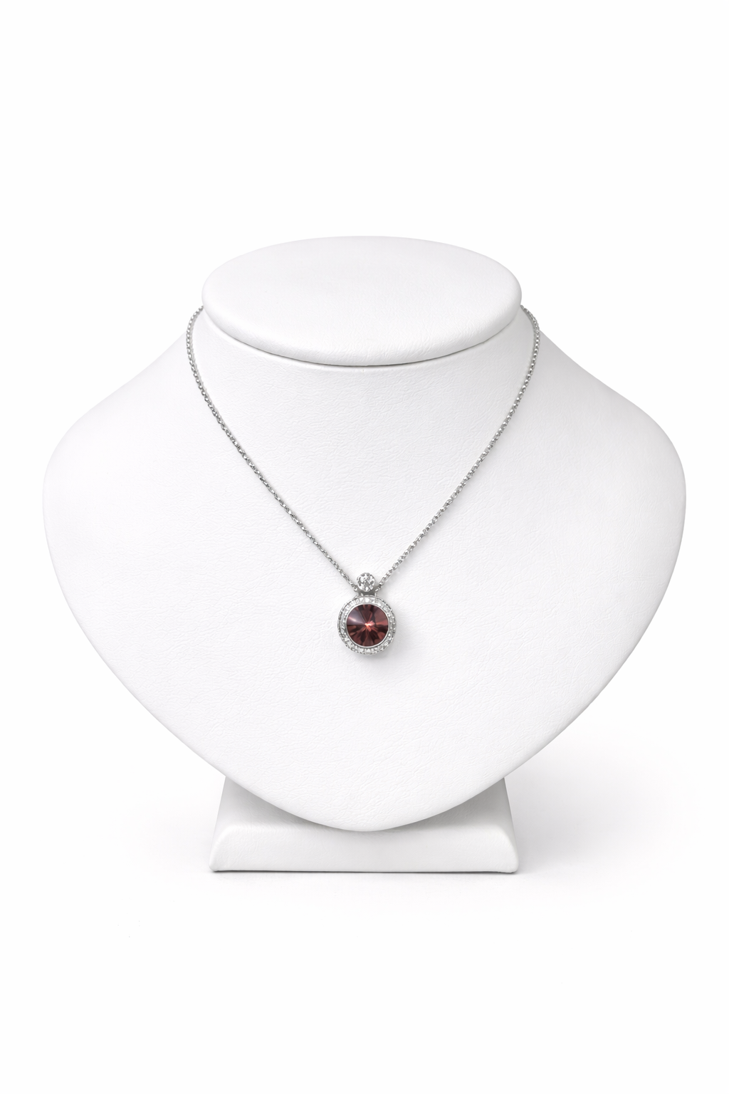 Pre-Loved 18K White Gold Tourmaline & Diamond Halo Pendant