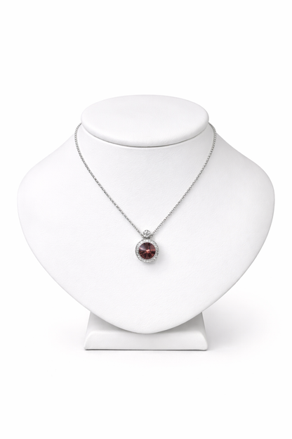 Pre-Loved 18K White Gold Tourmaline & Diamond Halo Pendant