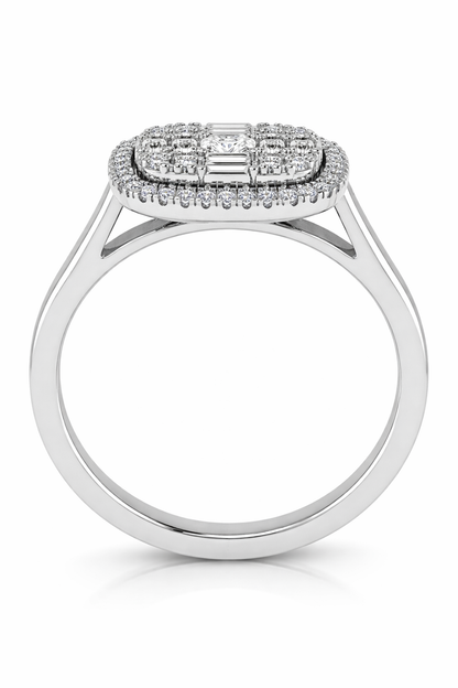 9K White Gold Diamond Cluster Ring