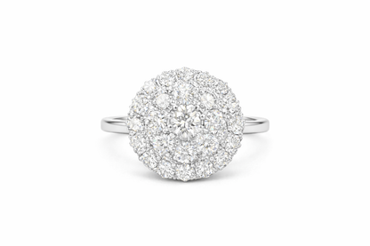 Pre-Loved 18K White Gold Three-Tier Diamond Cluster Ring