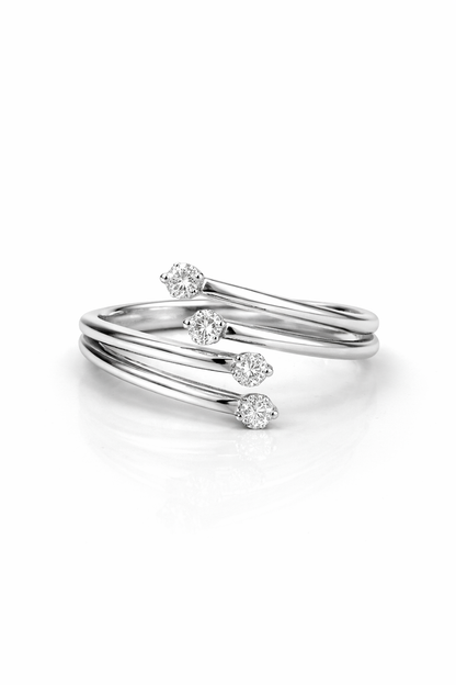 Pre-Loved 18K white Gold Diamond Open Design Ring