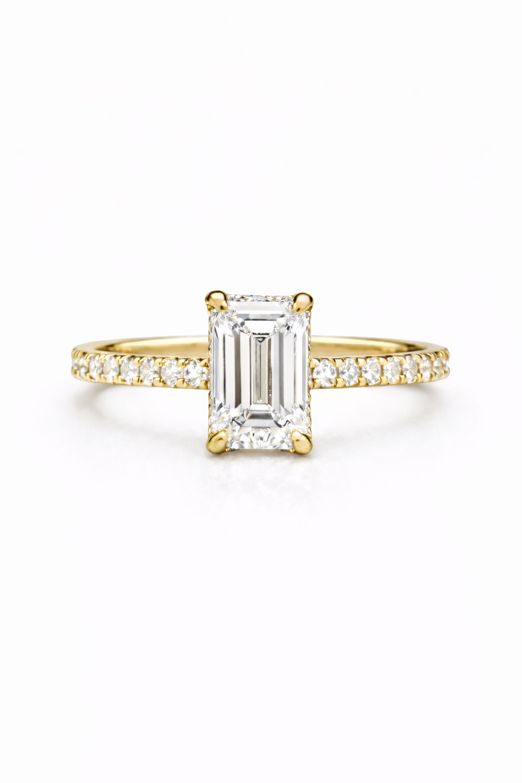 The Pave Slim Emerald Cut Ring