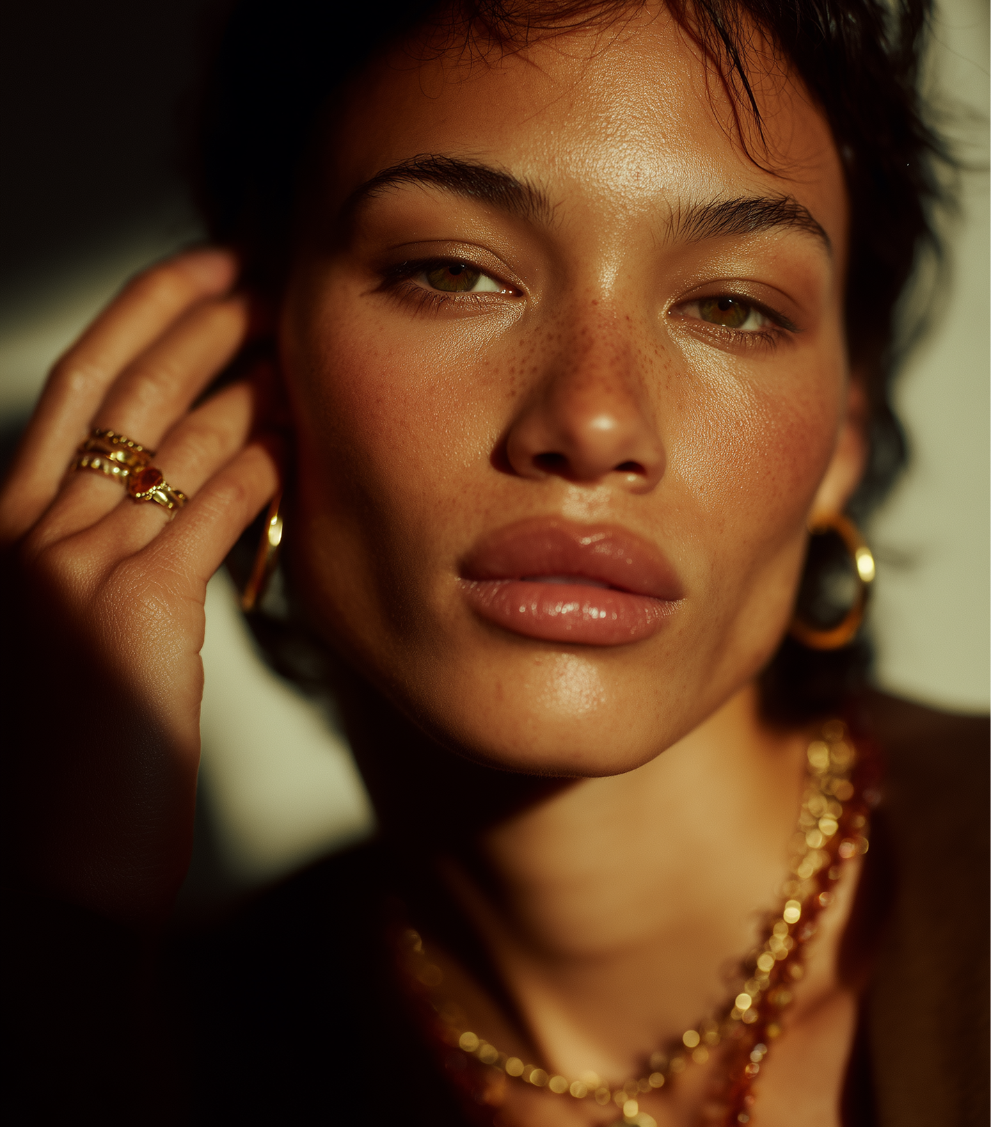 18K yellow Gold Marquise Diamond Engagement ring [TS]