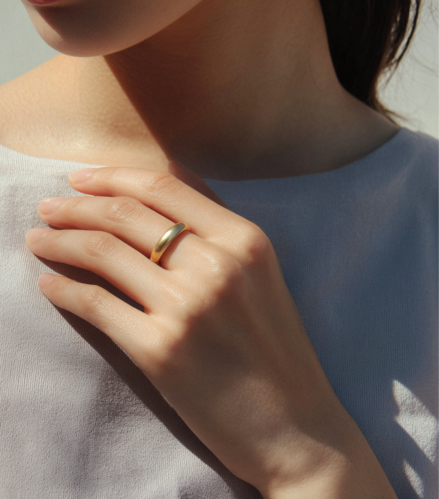 18K yellow Gold Marquise Diamond Engagement ring [TS]