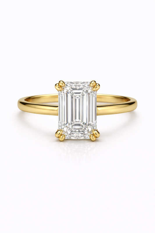 The Double Claw Emerald Cut Ring