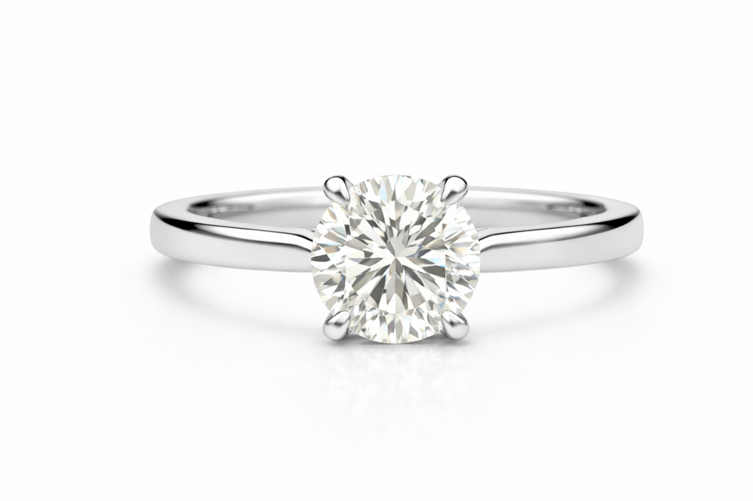 The Petal Solitaire Round Ring