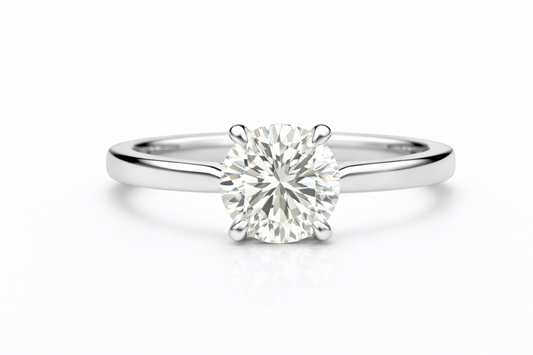 The Petal Solitaire Round Ring