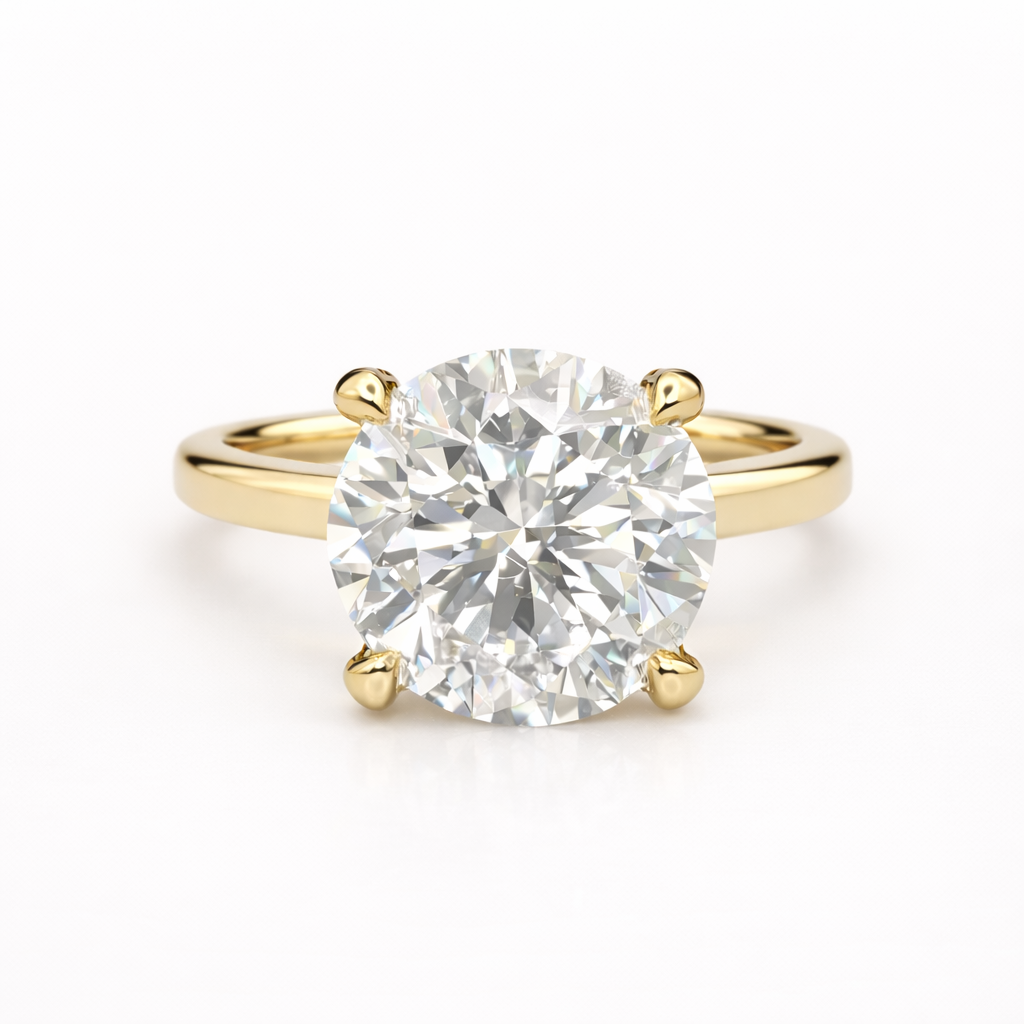 The Petal Solitaire Round Ring