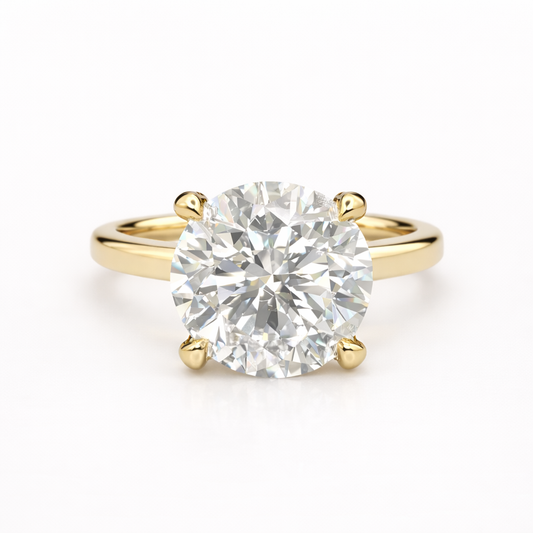 The Petal Solitaire Round Ring