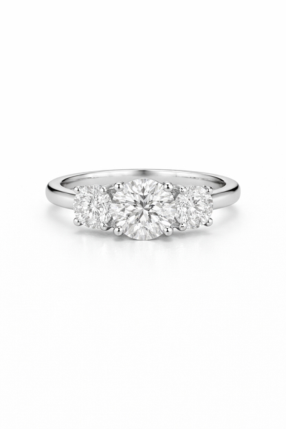 The Round Diamond Three Stone Ring
