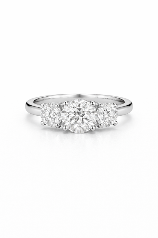 The Round Diamond Three Stone Ring