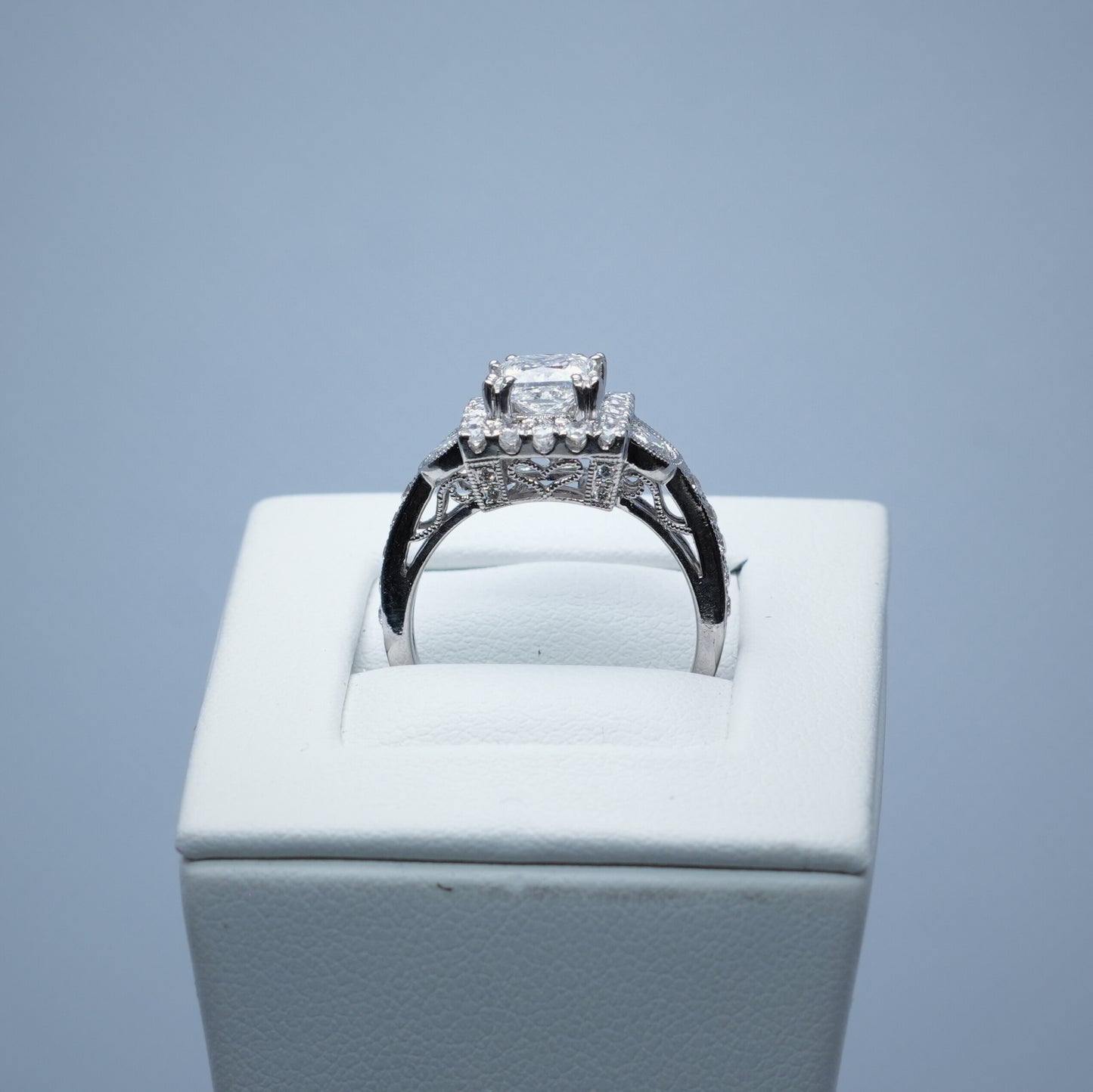 14K White Gold 1.02ct Princess Cut Diamond Ring