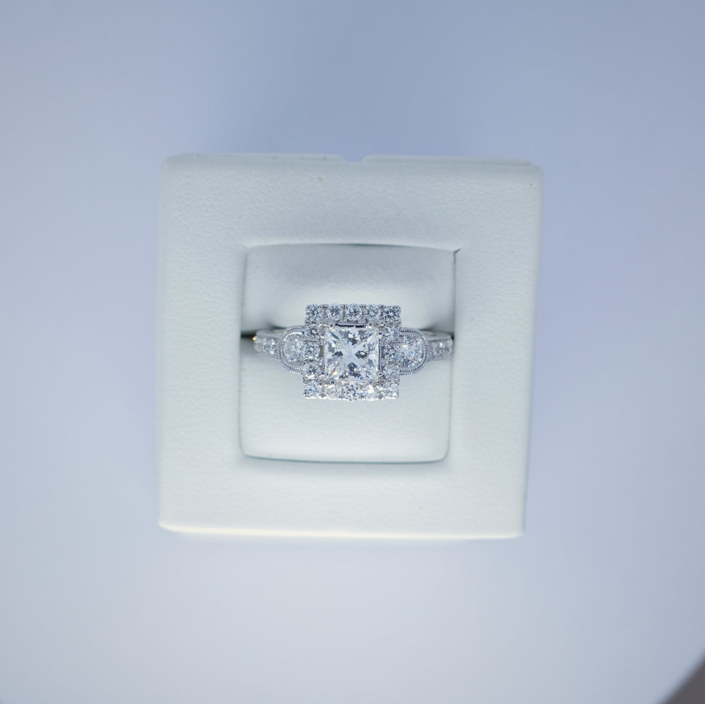 14K White Gold 1.02ct Princess Cut Diamond Ring