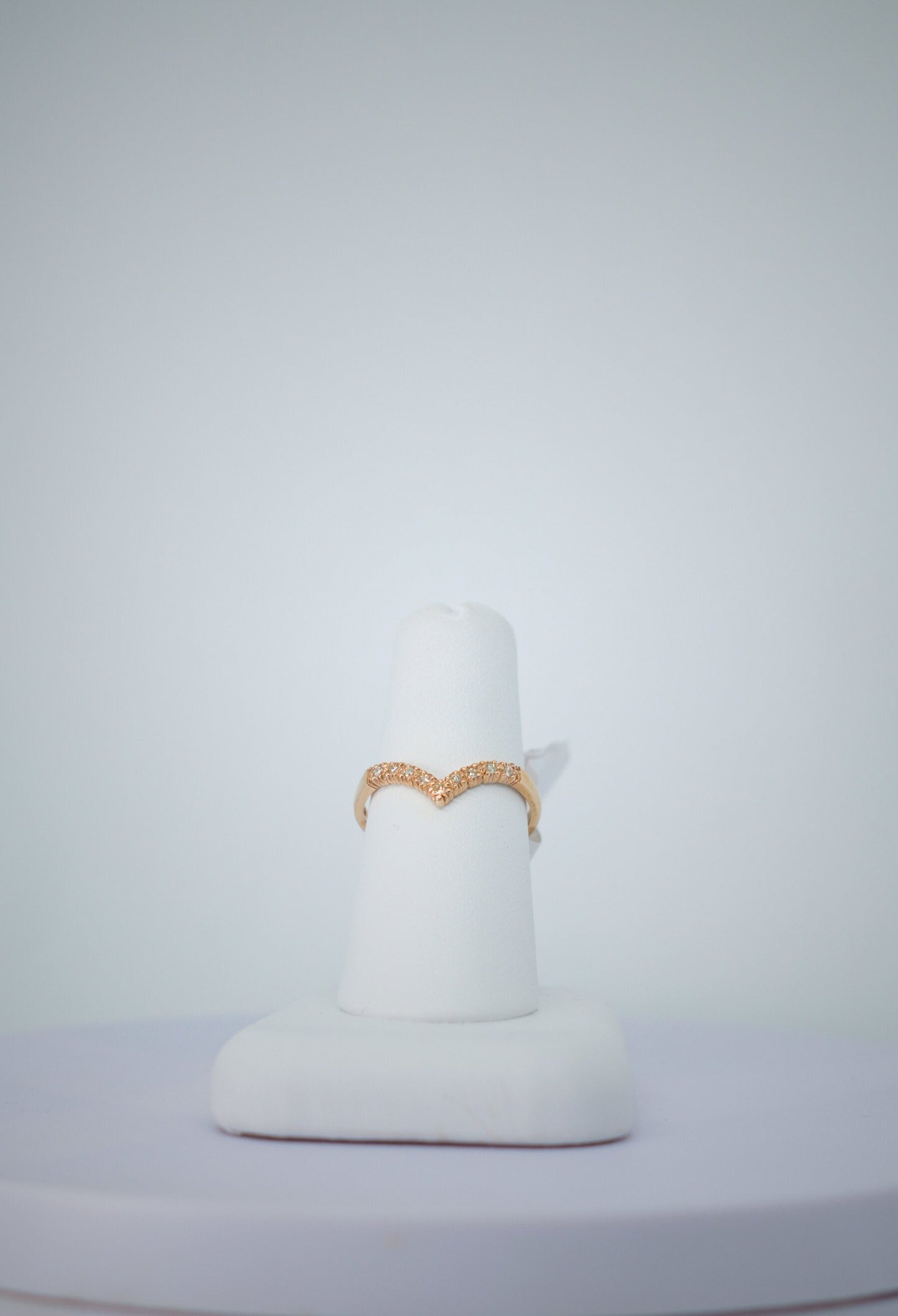 9K Yellow Gold Diamond Wishbone Ring