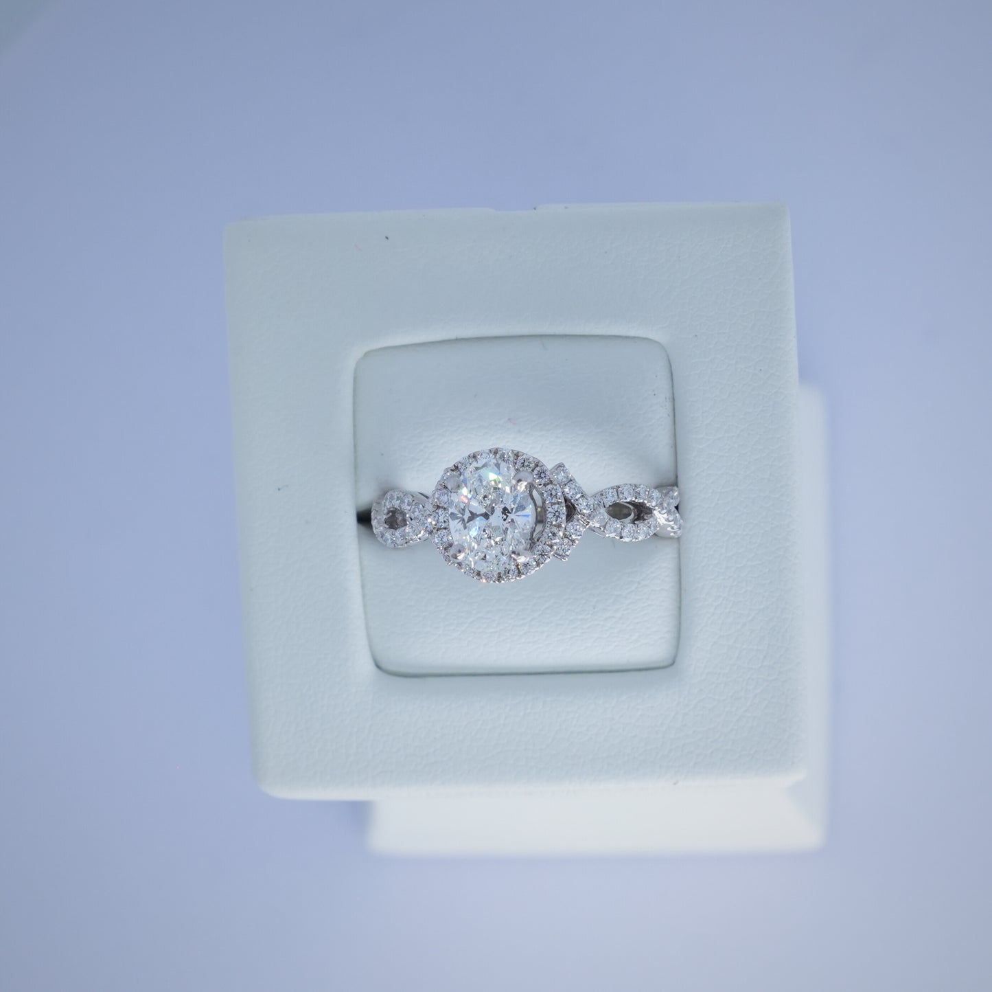 14K White Gold Oval 1.01ct Diamond ring