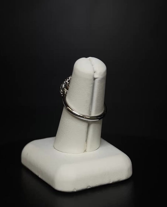 Pre-Loved 18K White Gold Three-Tier Diamond Cluster Ring