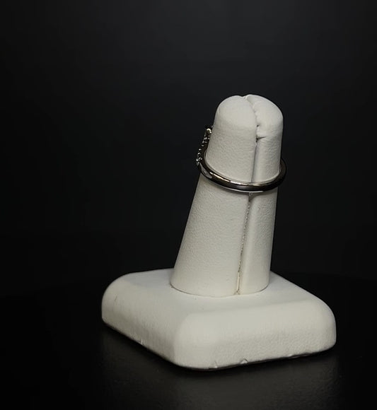 Pre-Loved Platinum Emerald Cut Diamond Ring with Diamond Shoulders