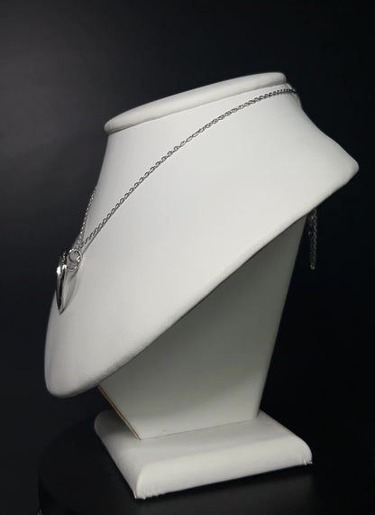 Pre-Loved White Gold Diamond Open Heart Necklace