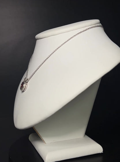 Pre-Loved 18K White Gold Tourmaline & Diamond Halo Pendant