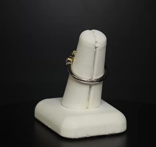 Platinum & 18K Yellow Gold Bubble Diamond Ring