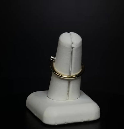 18K Yellow Gold & Platinum Diamond Bubble Ring